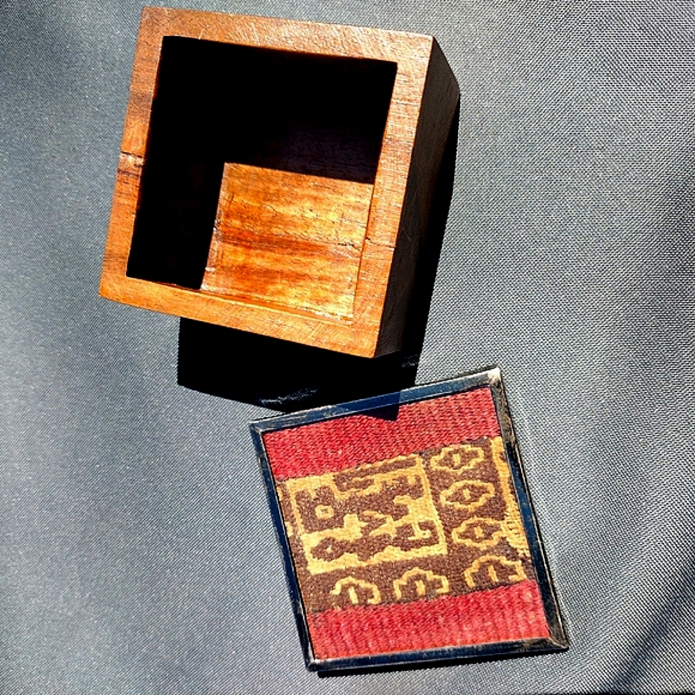 Antique Peruvian Cloth Encased Wooden Box